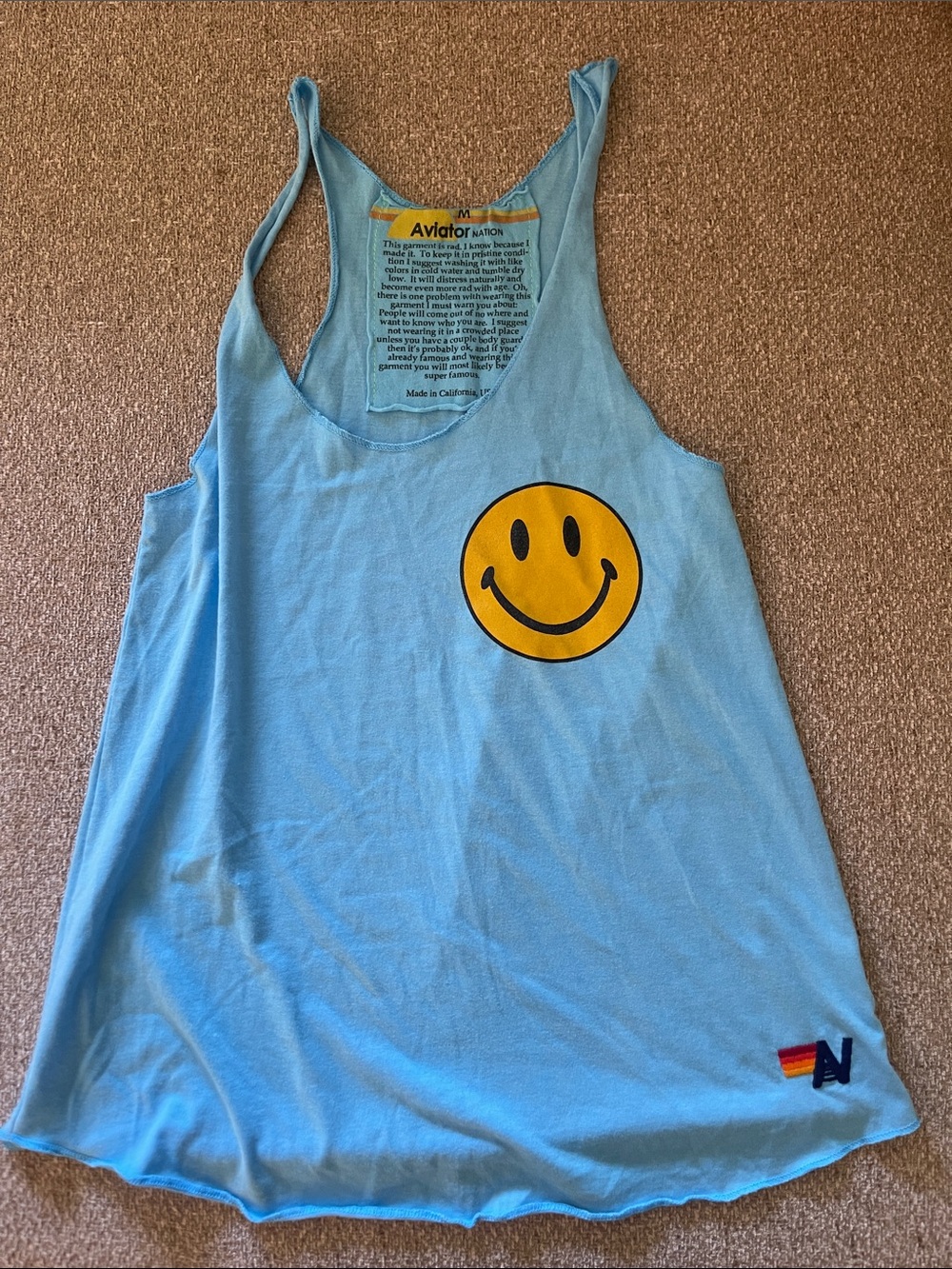 Aviator Nation Light Blue Tee with Yellow Accent